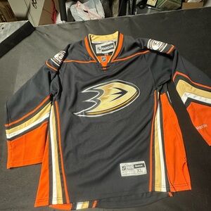 Reebok Black, Orange & Gold Anaheim Ducks Jersey